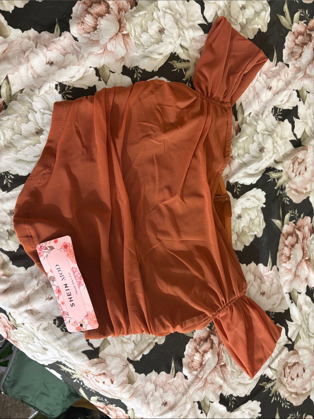 Rust Off-Shoulder Top